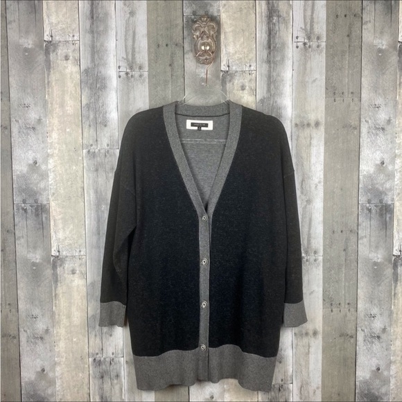 Lafayette 148 New York Cashmere Heather Grey Cardigan Sweater Size Small - Picture 1 of 7